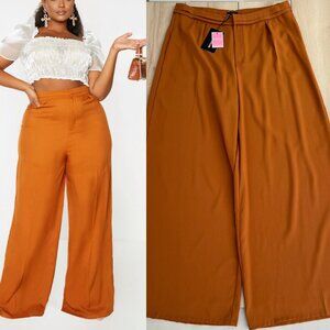 PrettyLittleThing Orange Wide Leg Pants